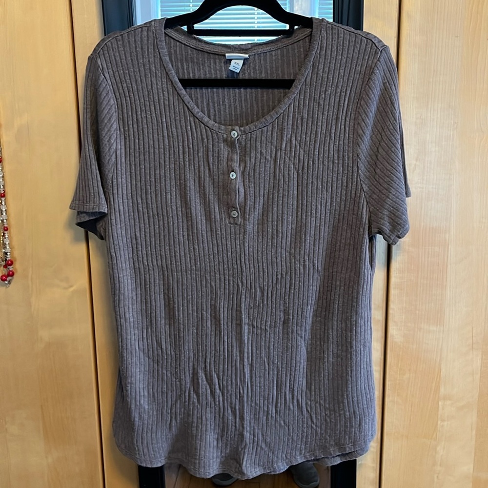A New Day brown XXL top w/buttons EUC
